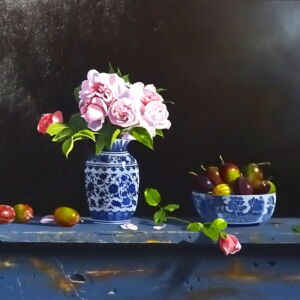 ROW040 Rob Walker Oriental Vase and Roses