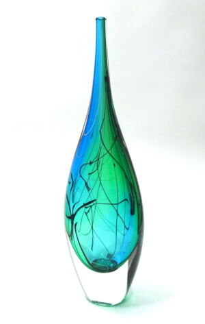 SOLD-Stuart-Akroyd-Elipse-Stem-Vase-Green STA007