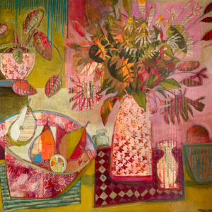 Still life with Prayer Plant 76x76 deep edge canvas