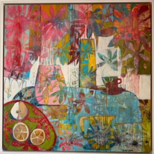 Still life with Floral Tablecloth 76cm