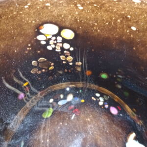 Close Up Inside Shakspeare Glass Black Pebble X Large Open