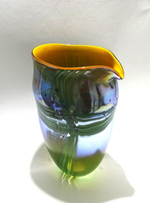 WS81 Shakspeare Glass Large Tall Lustre Rocks Closed Jug