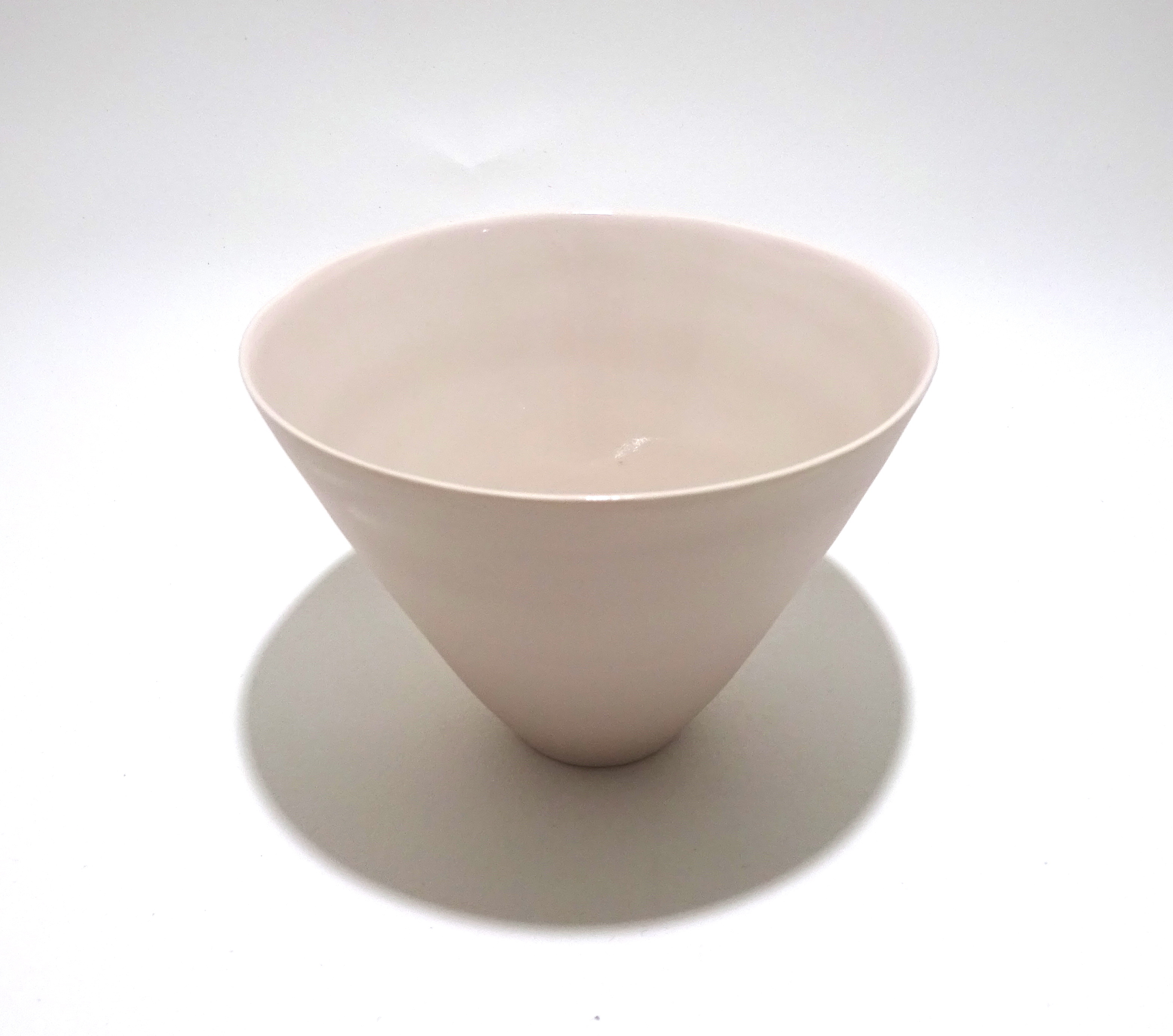 Large White Porcelain Conical Bowl by Becky Mackenzie (Porcelain)