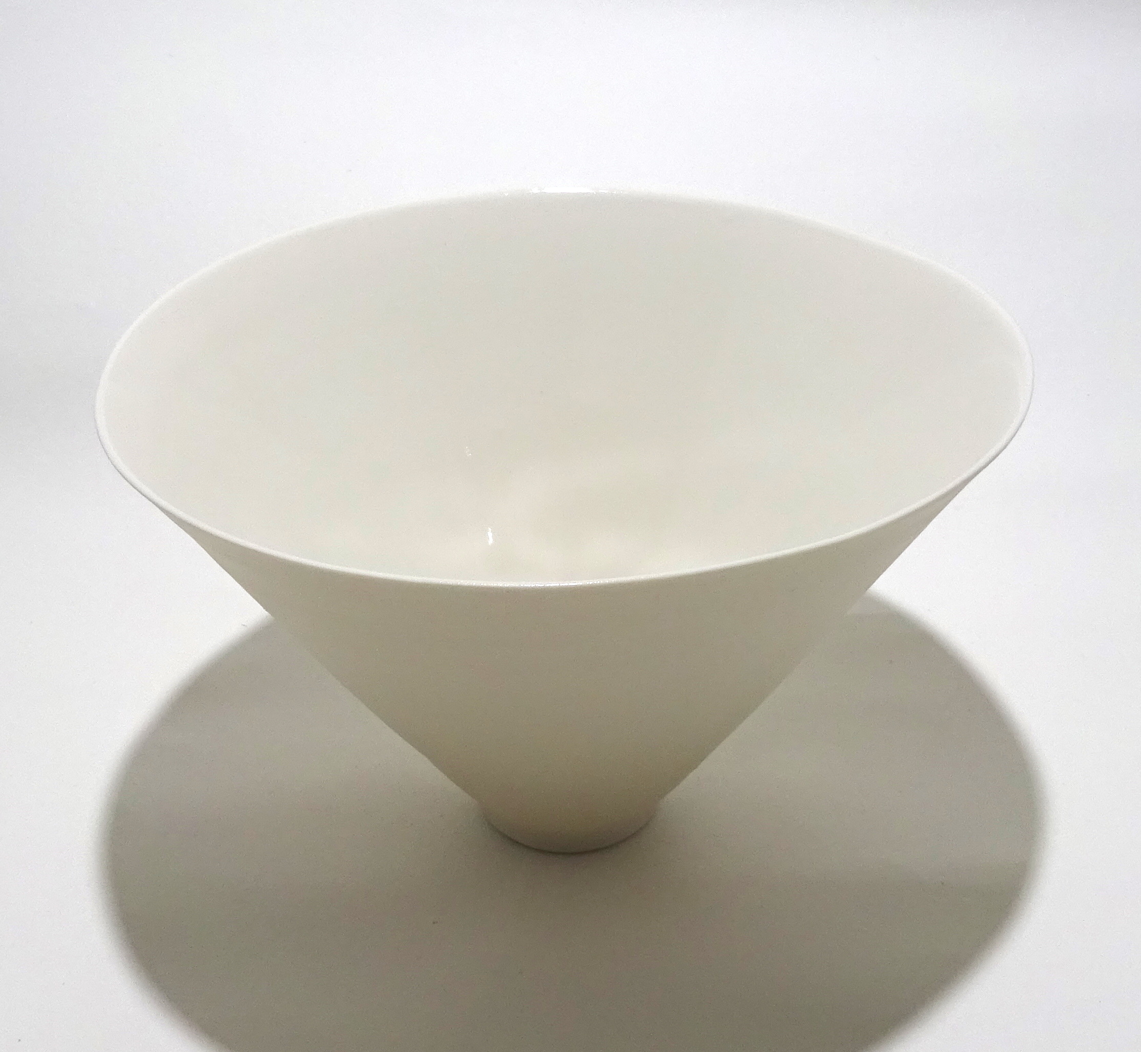 Large White Porcelain Conical Bowl by Becky Mackenzie (Porcelain)