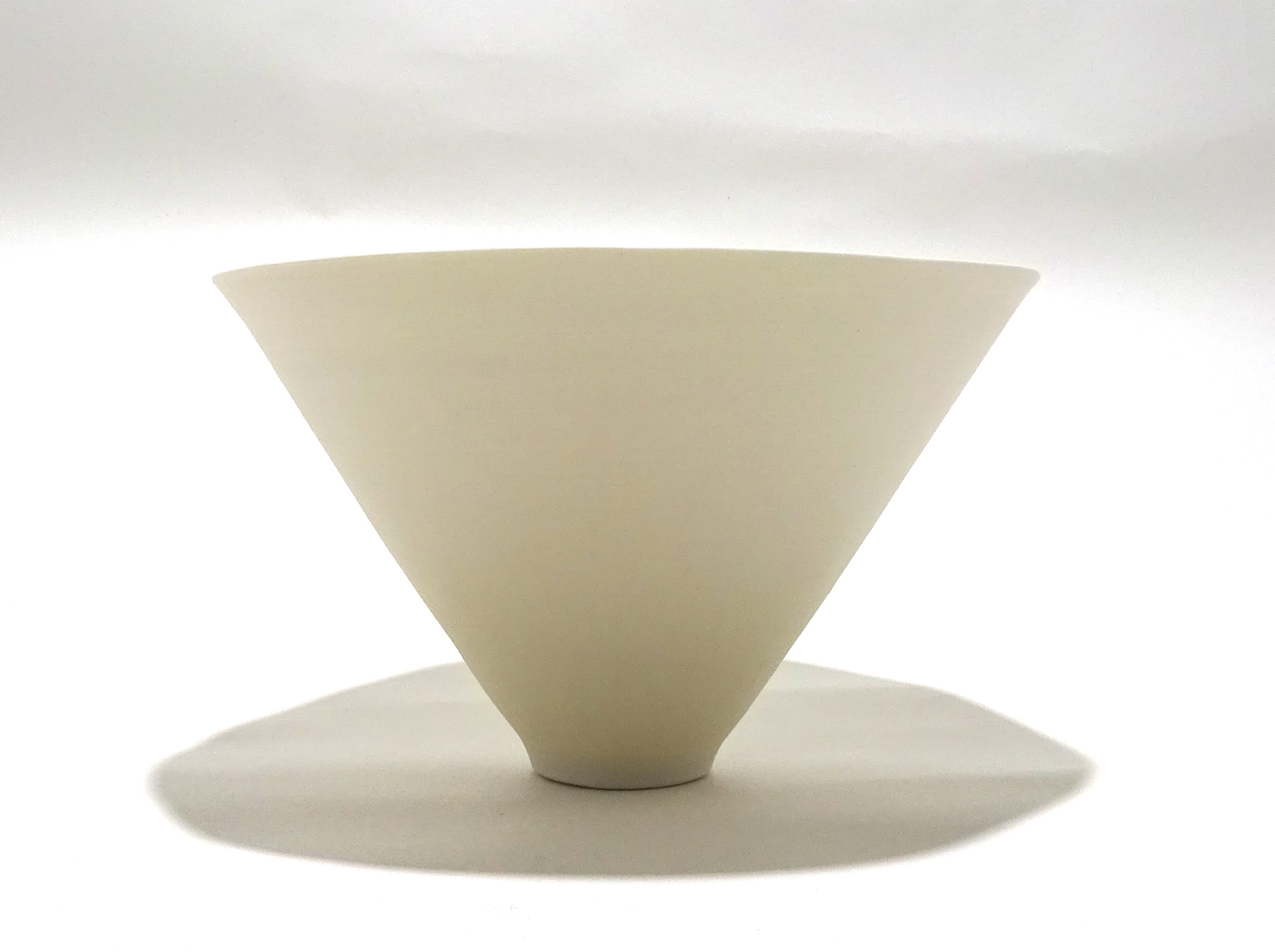 Large White Porcelain Conical Bowl by Becky Mackenzie (Porcelain)