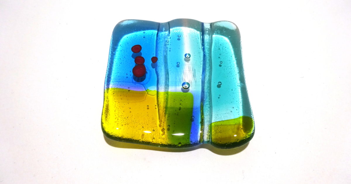 Tapestry Land Series Tiny Trinket Dish by Kim Bramley (Kiln Formed…